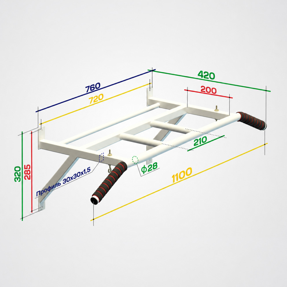 Турник настенный WARGS SP Классик 3, белый