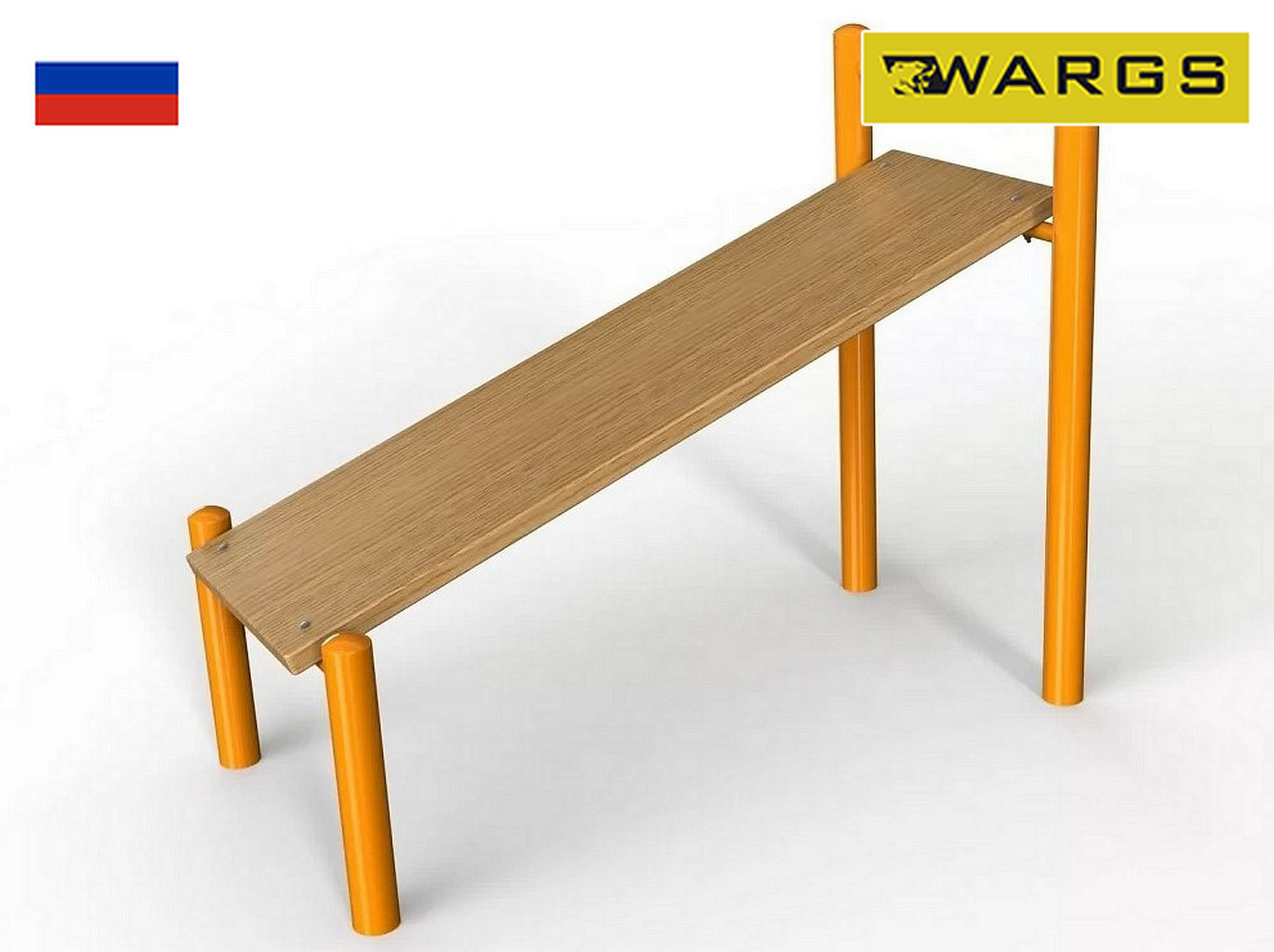 Лавочка Воркаут для пресса с уклоном и перекладиной WARGS SP SP WRK-27E_76mm эконом