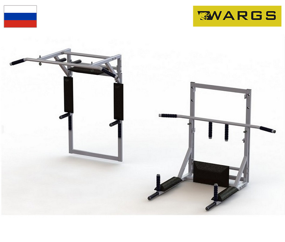 Турник 3 в 1 на раме разборный WARGS SP Оптимус, серый
