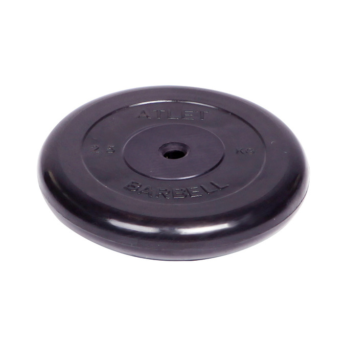 Диск обрезиненный d26мм MB Barbell MB-WARGS ATB26-2,5 2,5кг черный