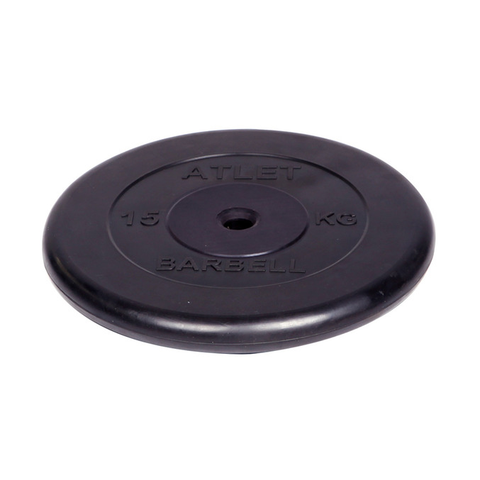 Диск обрезиненный d26мм MB Barbell MB-WARGS ATB26-15 15кг черный