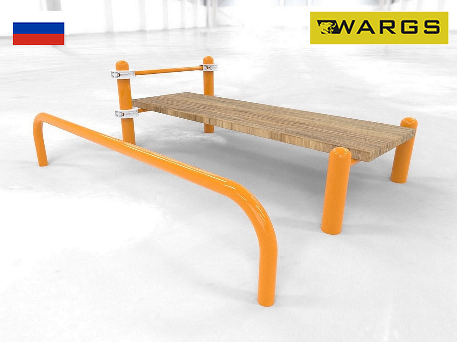 Лавочка Воркаут для пресса с упором для ног и перекладиной WARGS SP SP WRK-35E_76mm