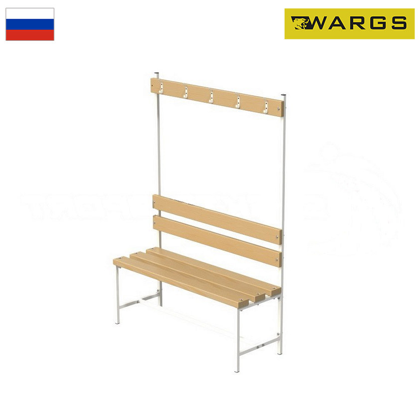 Скамейка с вешалкой для раздевалок, 160 см WARGS SP разборная