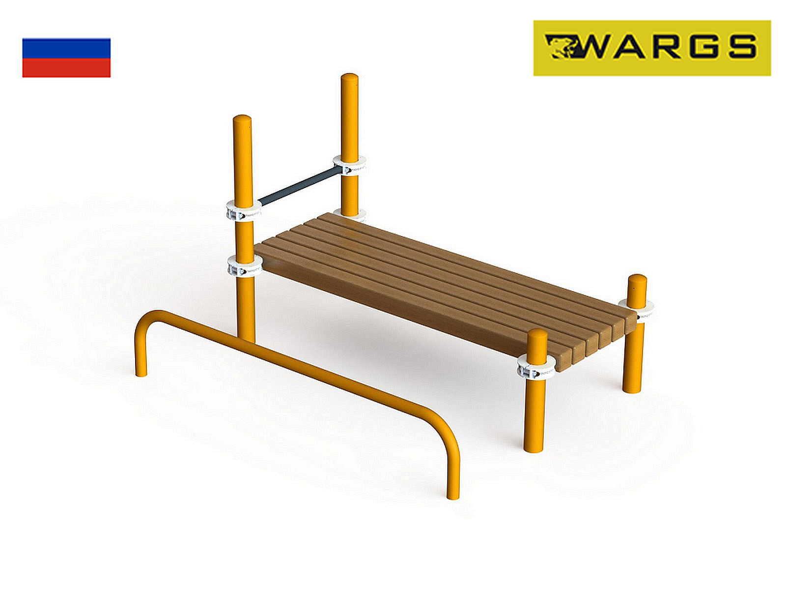 Лавочка Воркаут для пресса с упором для ног и перекладиной WARGS SP SP WRK-35_76mm